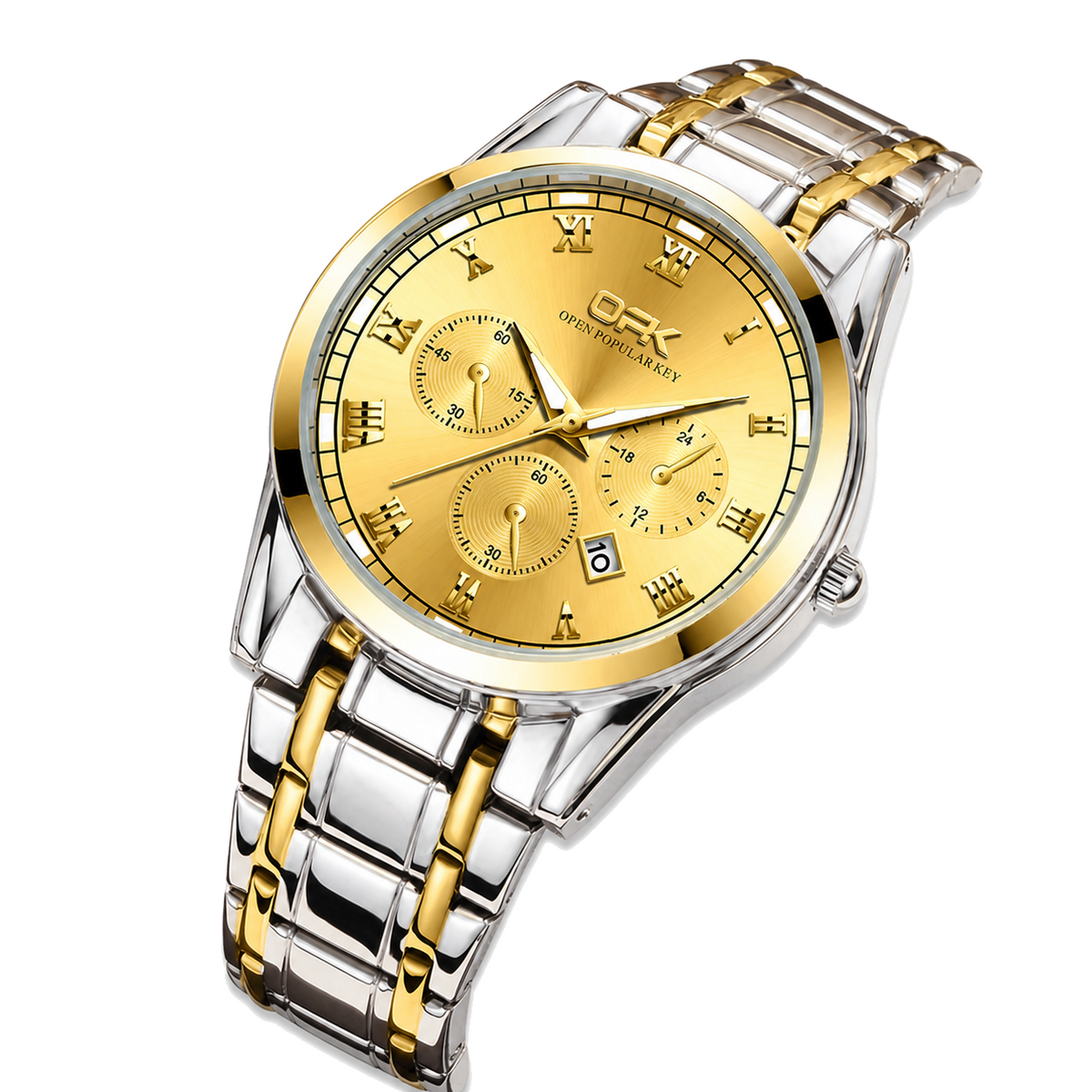 OPK 8119 Men's Quartz Watch, Multifunction Look, Stainless Steel, 3 ATM
