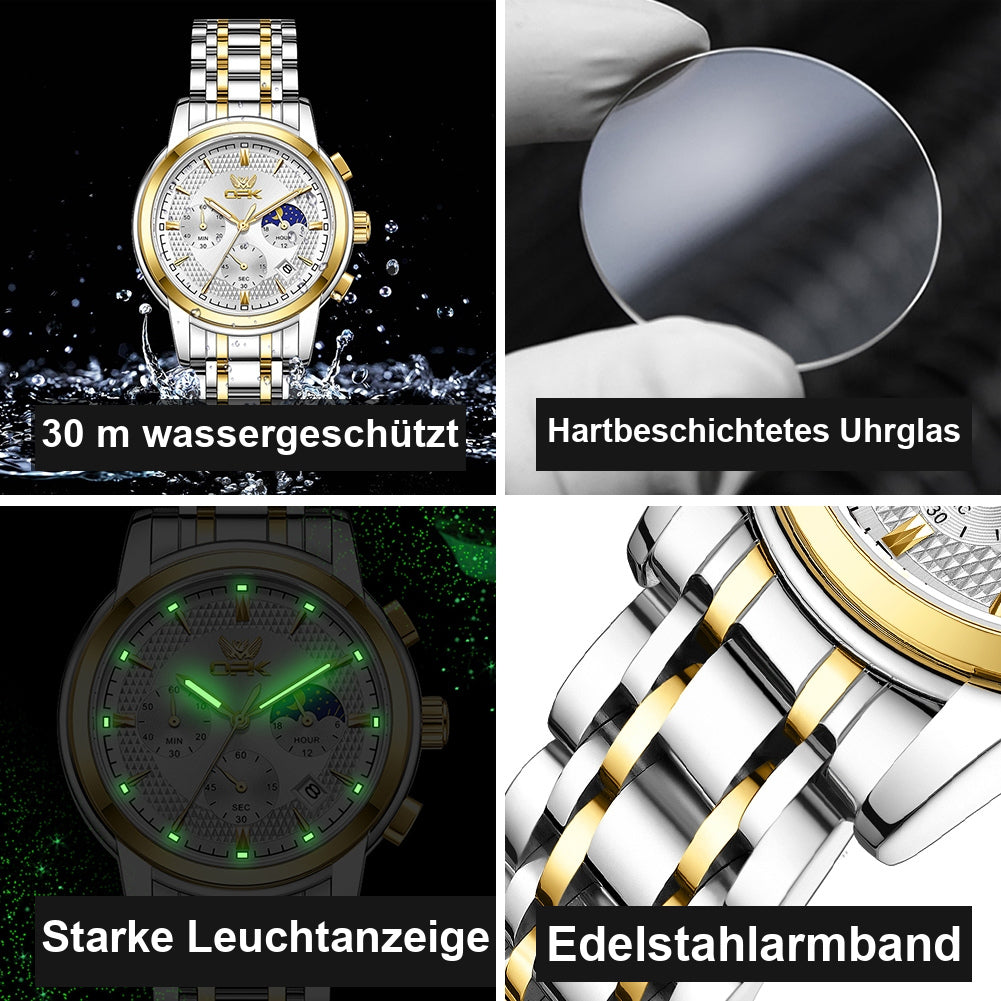 OPK 6050 Men's Chronograph Quartz Watch with Moon Phase Display – detail view 5
