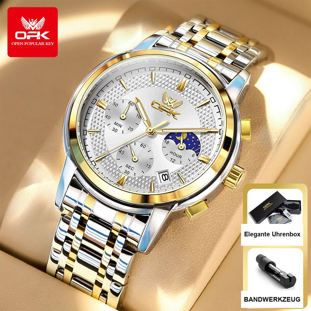 OPK 6050 Men's Chronograph Quartz Watch with Moon Phase Display – detail view 1