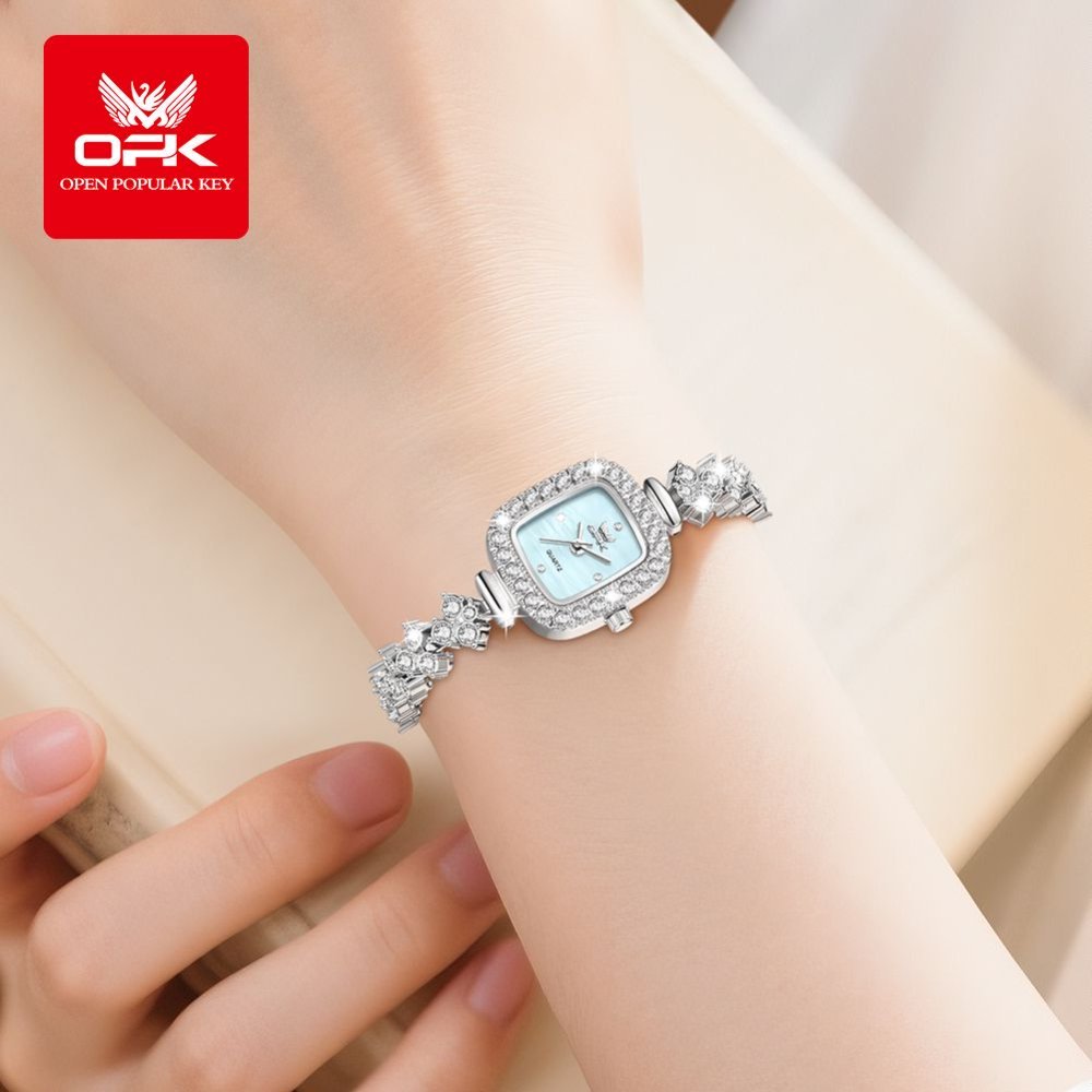 OPK 6058 Women's Quartz Watch, Crystal Embellishment, Stainless Steel, 3 ATM – detail view 4
