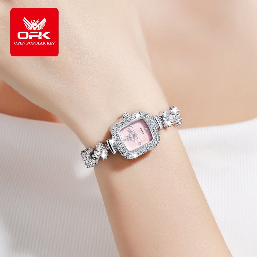 OPK 6058 Women's Quartz Watch, Crystal Embellishment, Stainless Steel, 3 ATM – detail view 9