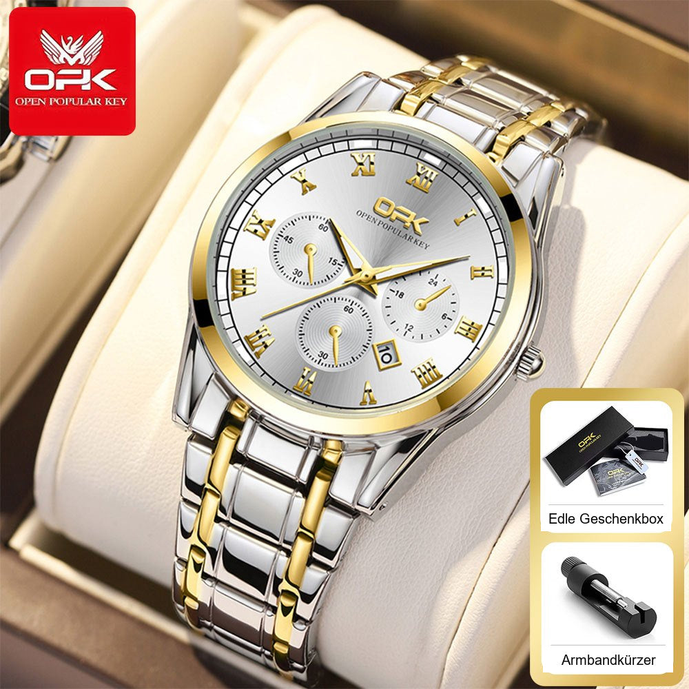 OPK 8119 Men's Quartz Watch, Multifunction Look, Stainless Steel, 3 ATM – detail view 1