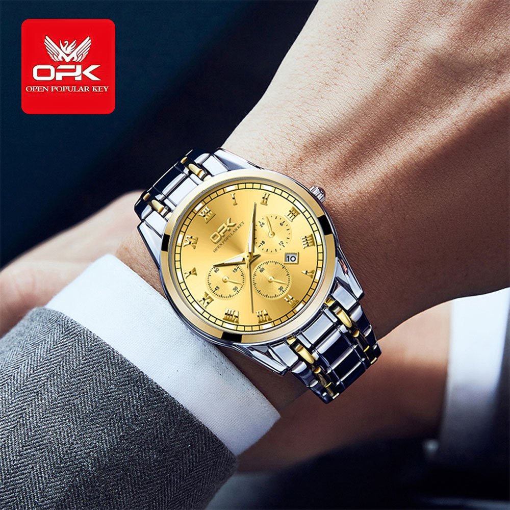 OPK 8119 Men's Quartz Watch, Multifunction Look, Stainless Steel, 3 ATM – detail view 2