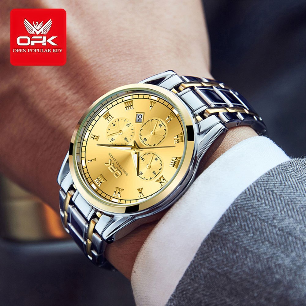 OPK 8119 Men's Quartz Watch, Multifunction Look, Stainless Steel, 3 ATM – detail view 3