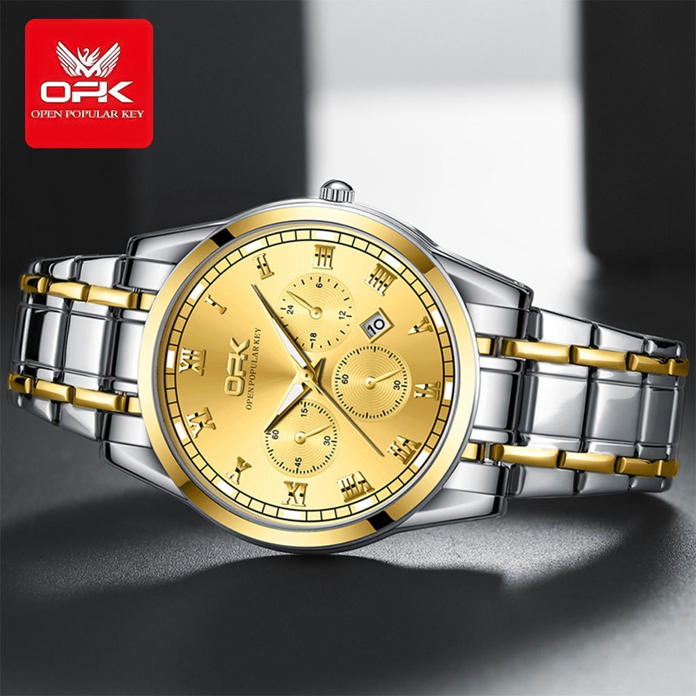 OPK 8119 Men's Quartz Watch, Multifunction Look, Stainless Steel, 3 ATM – detail view 4