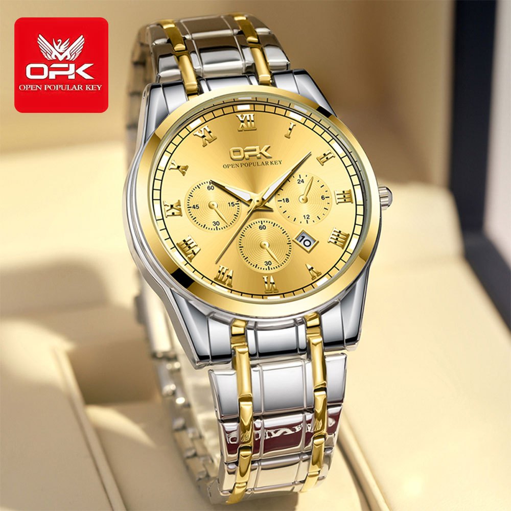 OPK 8119 Men's Quartz Watch, Multifunction Look, Stainless Steel, 3 ATM – detail view 5