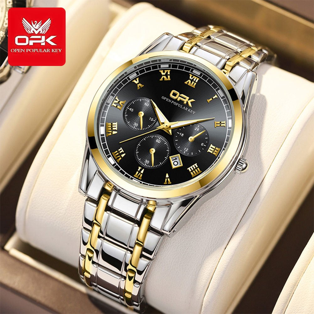 OPK 8119 Men's Quartz Watch, Multifunction Look, Stainless Steel, 3 ATM – detail view 7
