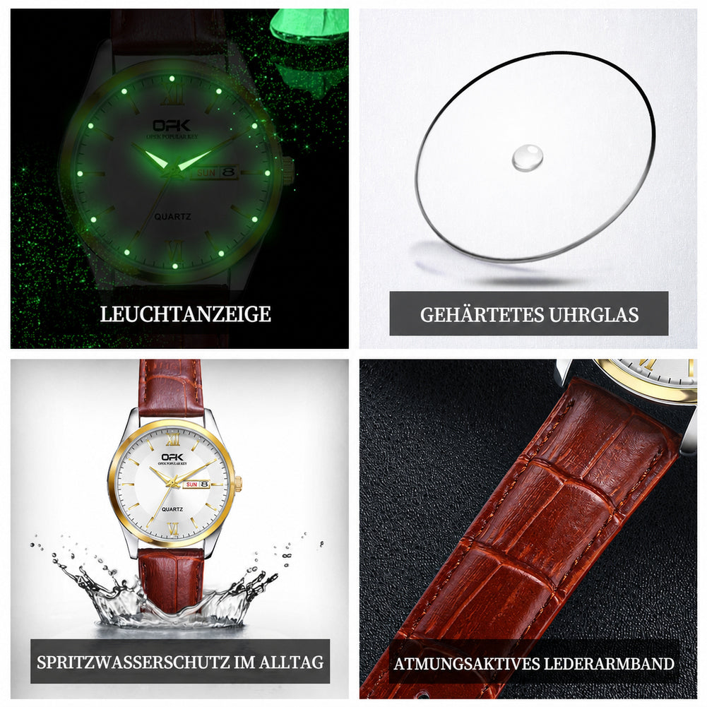 OPK 8132 Men's Quartz Watch with Leather Strap – detail view 4