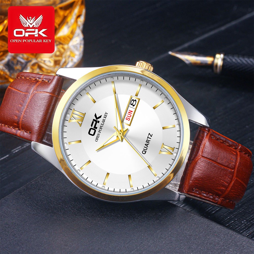 OPK 8132 Men's Quartz Watch with Leather Strap – detail view 6