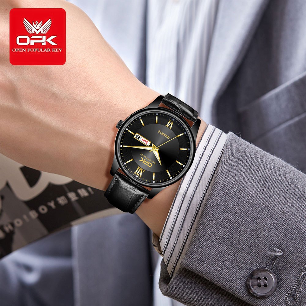 OPK 8132 Men's Quartz Watch with Leather Strap – detail view 9