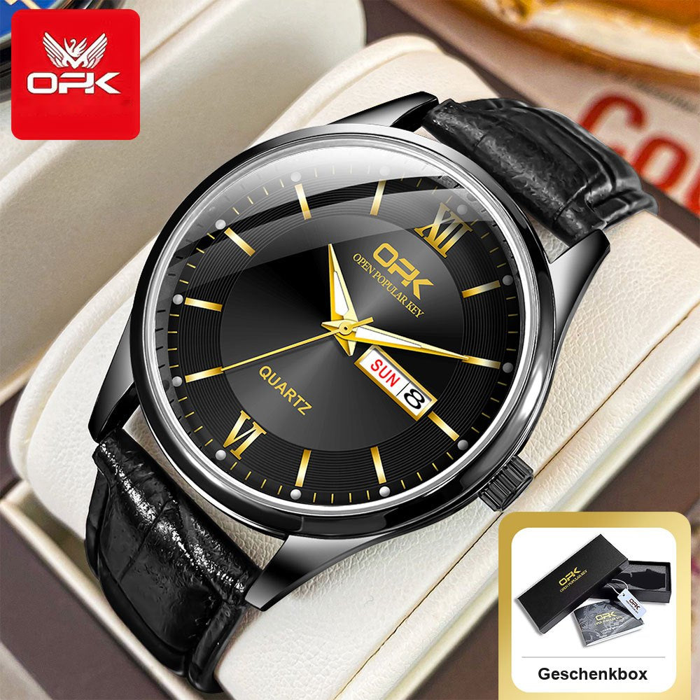 OPK 8132 Men's Quartz Watch with Leather Strap – detail view 1