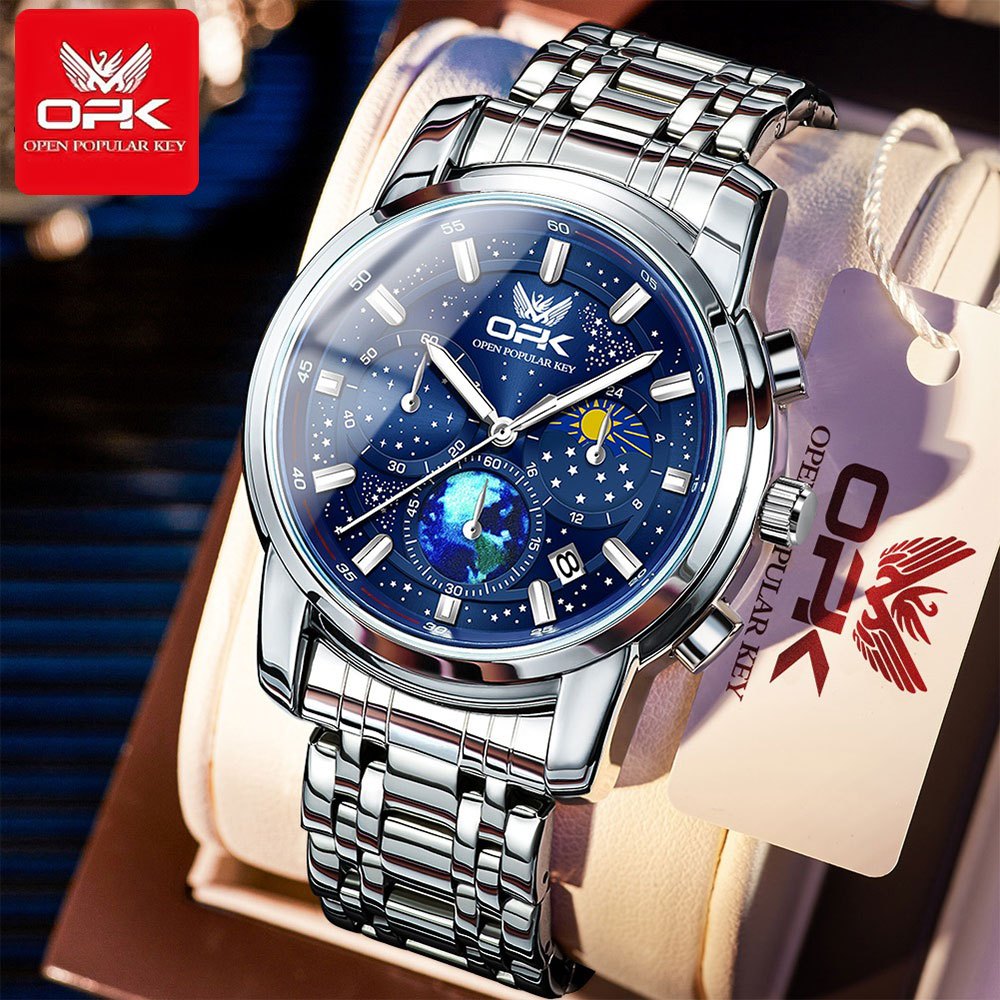 OPK 8142 Men's Quartz Watch with Starry Sky Dial – detail view 7