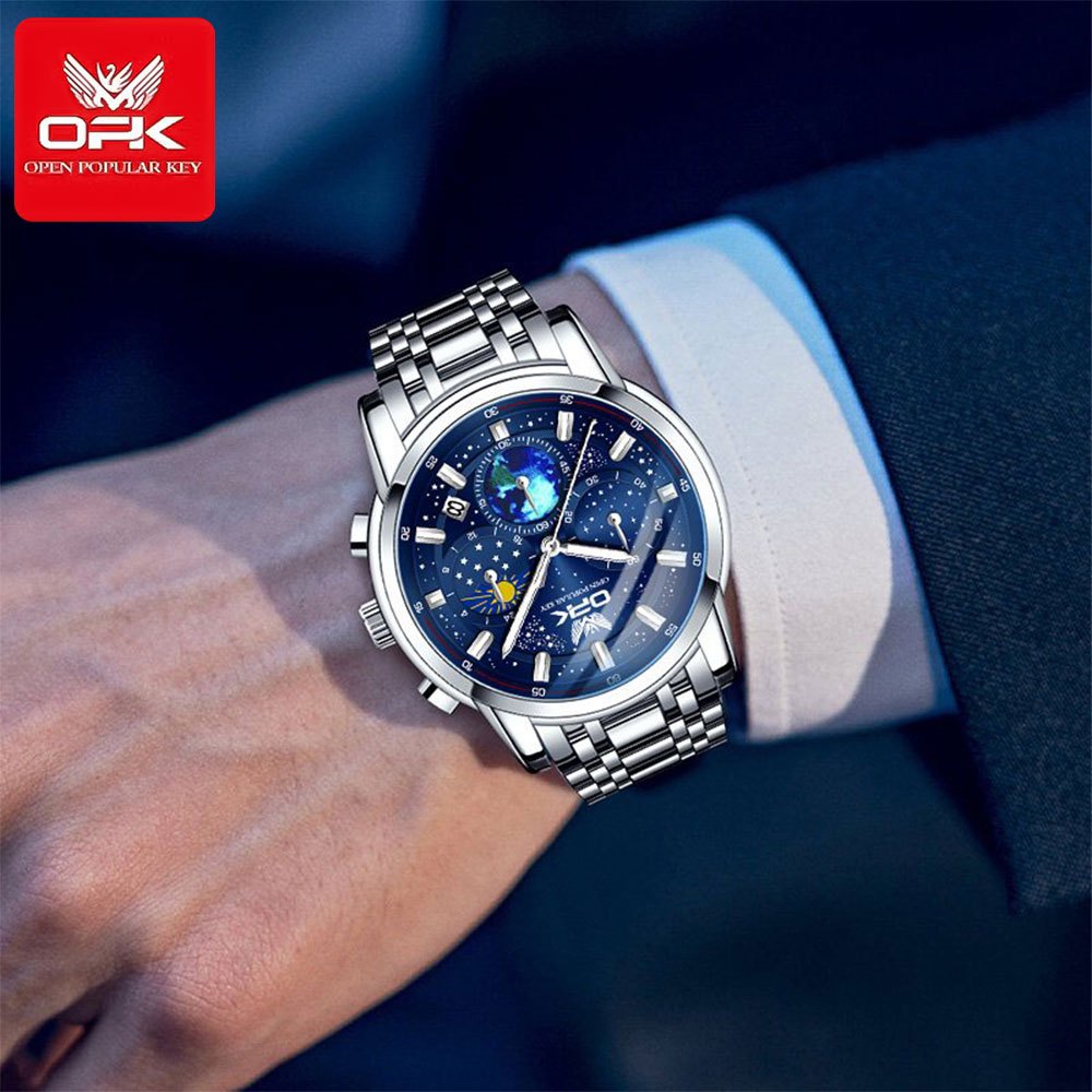 OPK 8142 Men's Quartz Watch with Starry Sky Dial – detail view 8