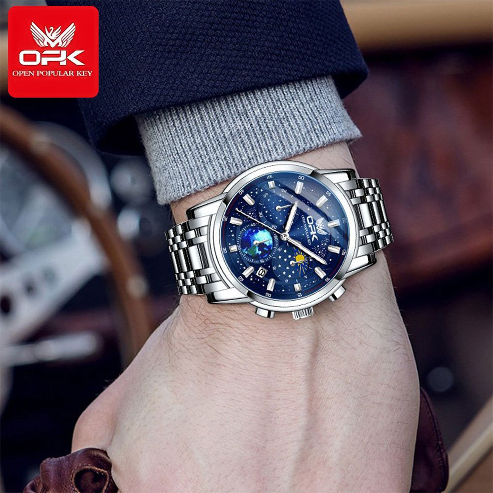 OPK 8142 Men's Quartz Watch with Starry Sky Dial – detail view 9