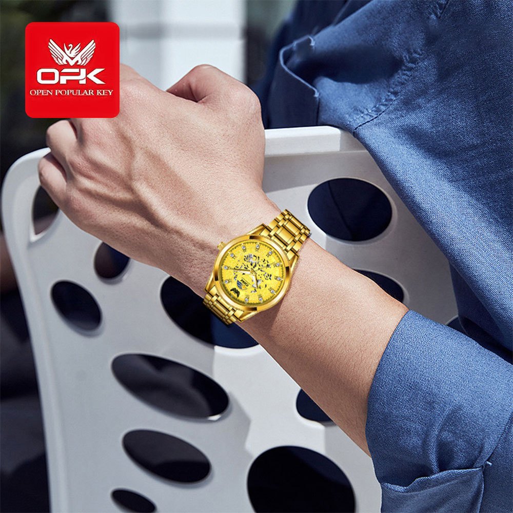 OPK 8149 Men's Quartz Watch, Skeleton Design, Stainless Steel, 3 ATM – detail view 2