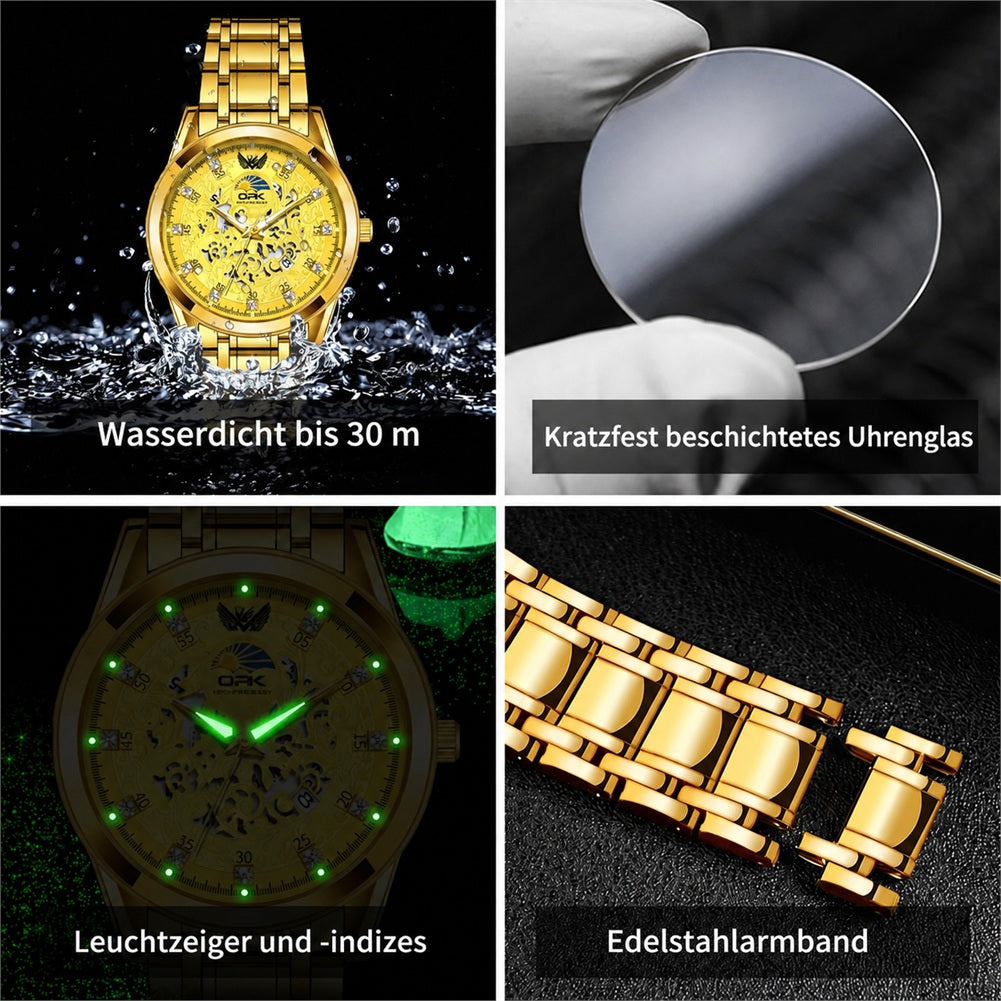 OPK 8149 Men's Quartz Watch, Skeleton Design, Stainless Steel, 3 ATM – detail view 5