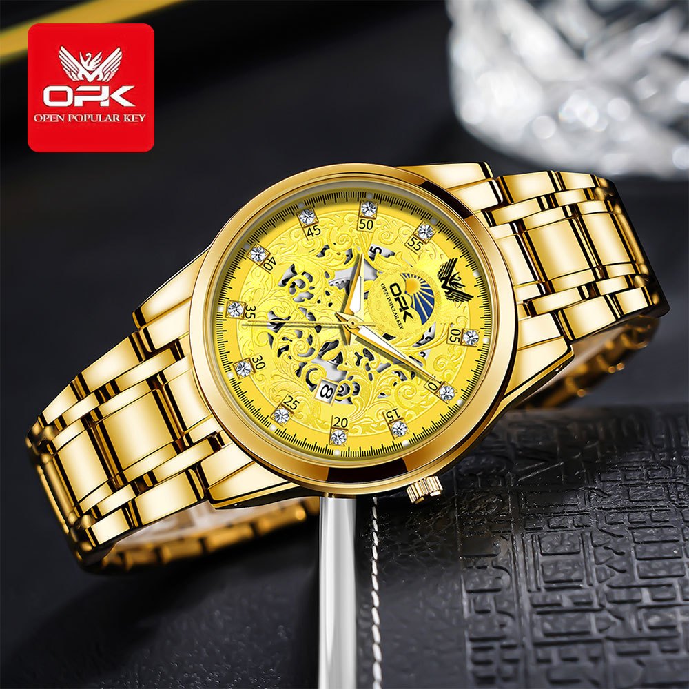 OPK 8149 Men's Quartz Watch, Skeleton Design, Stainless Steel, 3 ATM – detail view 6