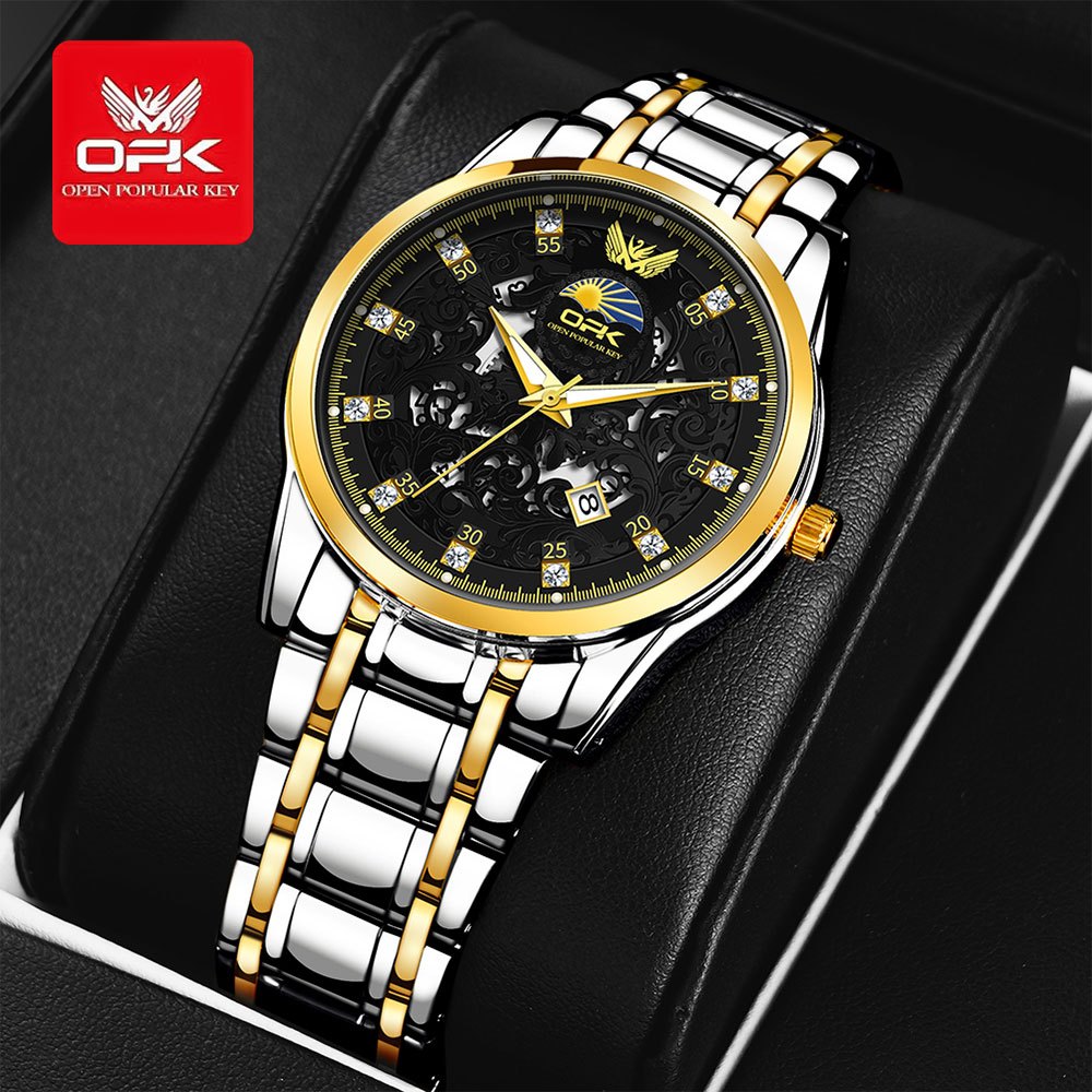 OPK 8149 Men's Quartz Watch, Skeleton Design, Stainless Steel, 3 ATM – detail view 7