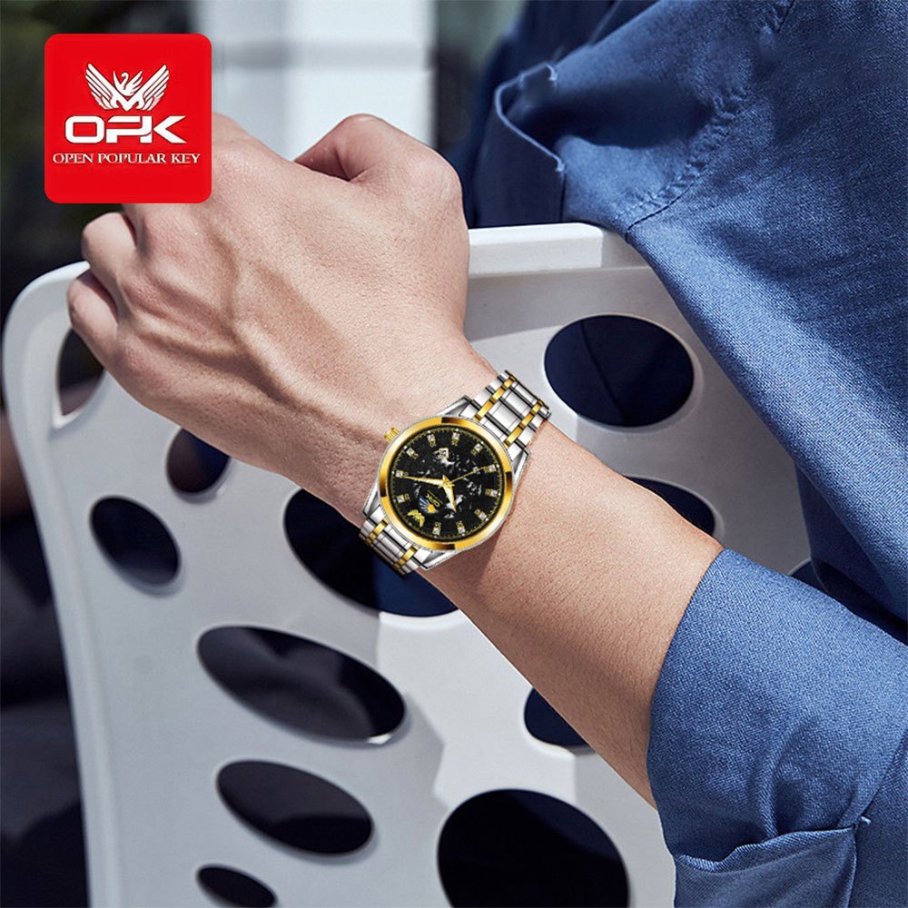 OPK 8149 Men's Quartz Watch, Skeleton Design, Stainless Steel, 3 ATM – detail view 8