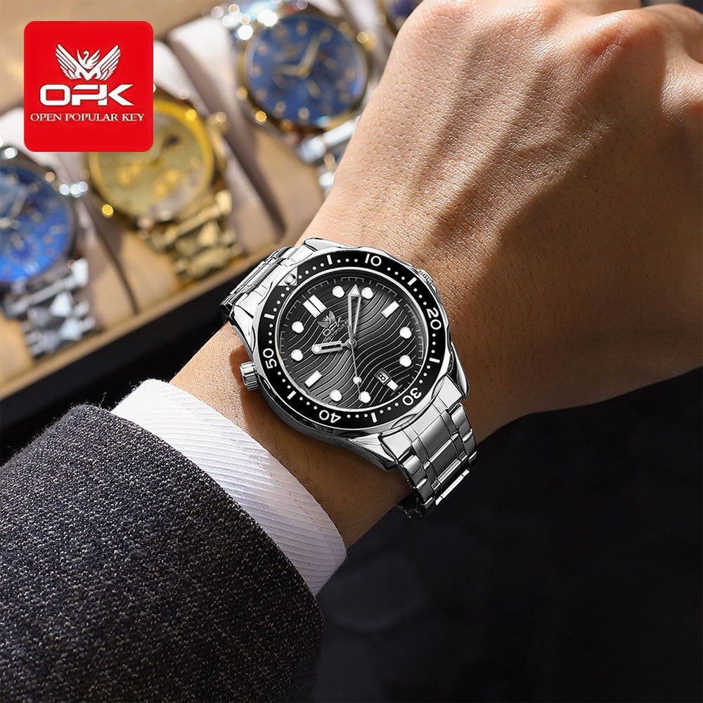 OPK 8152 Men's Quartz Watch with Ripple Dial – detail view 8