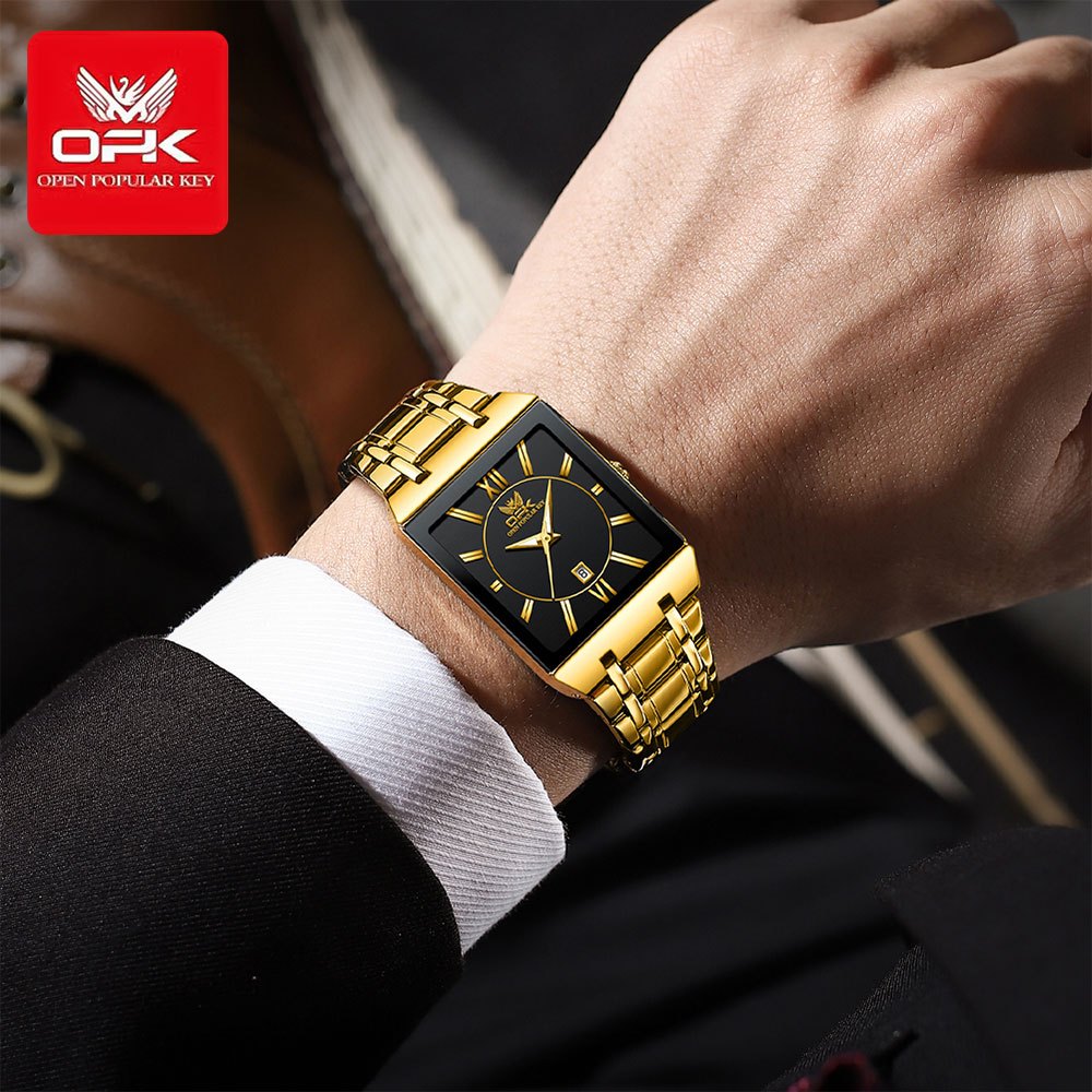 OPK 8156 Men's Quartz Watch, Rectangular, Stainless Steel, 3 ATM – detail view 2