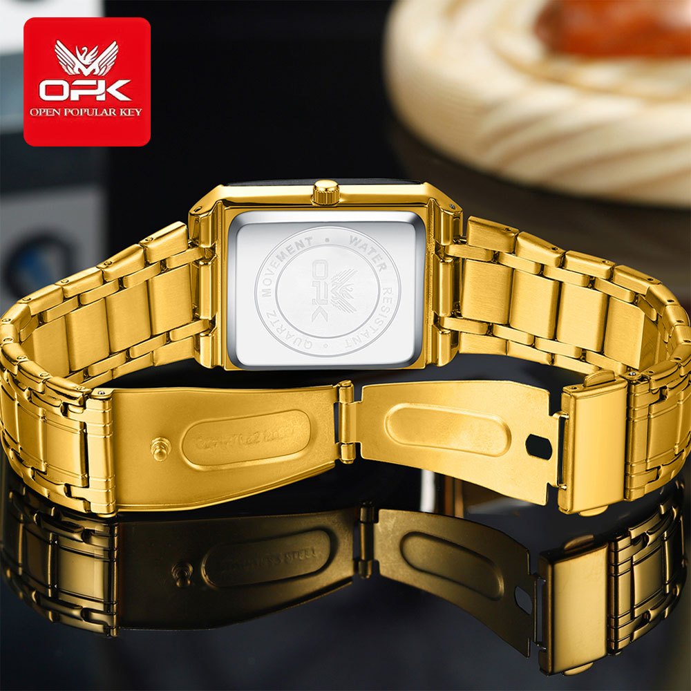 OPK 8156 Men's Quartz Watch, Rectangular, Stainless Steel, 3 ATM – detail view 6