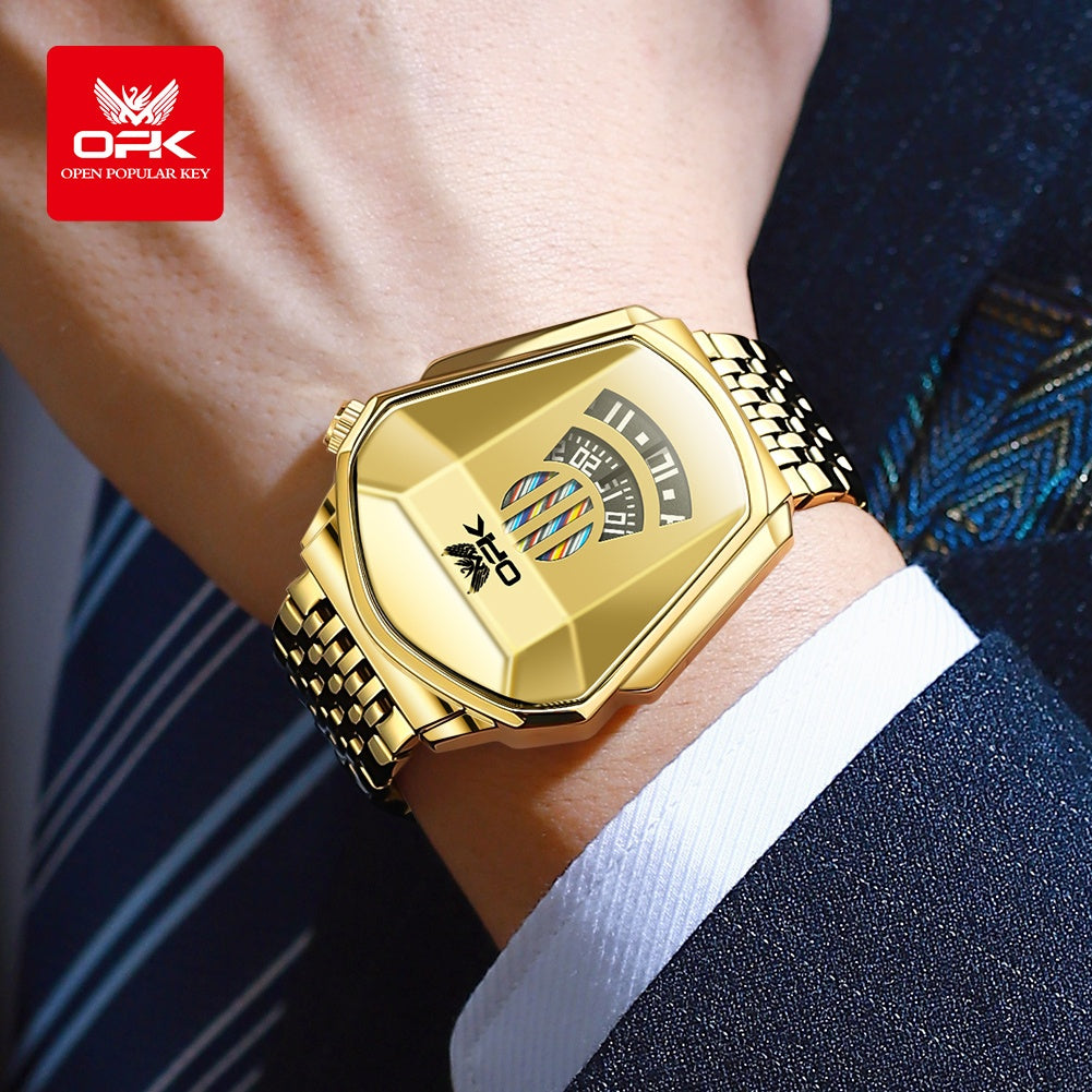 OPK 8172 Men's Quartz Watch with Geometric Time Display – detail view 3