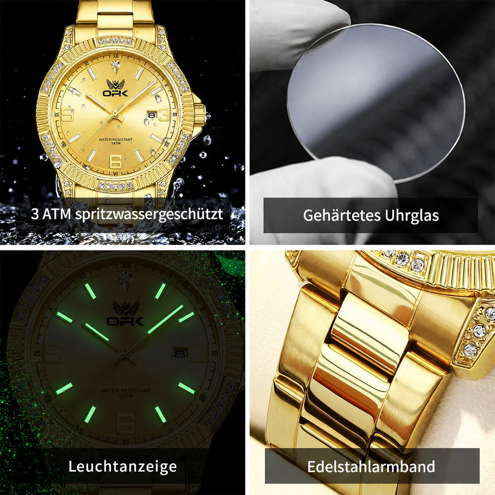 OPK 8184 Men's Quartz Watch with Rhinestone Bezel – detail view 5