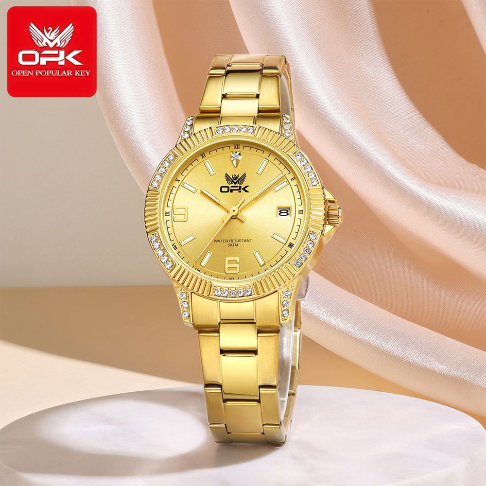 OPK 8184 Men's Quartz Watch with Rhinestone Bezel – detail view 7