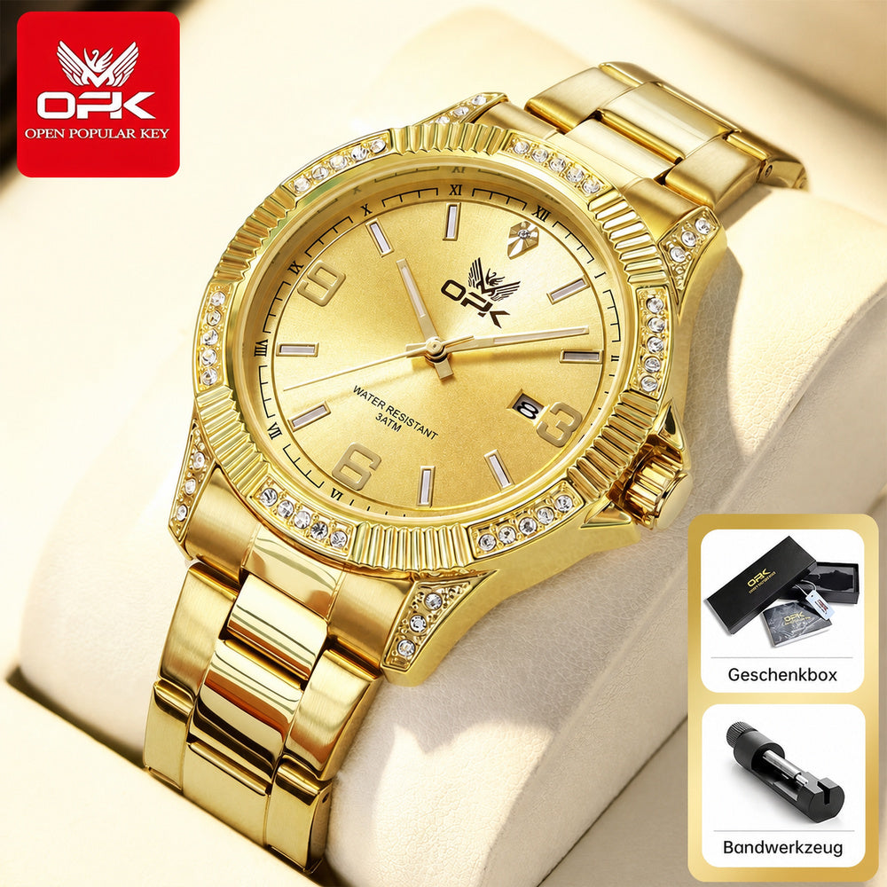 OPK 8184 Men's Quartz Watch with Rhinestone Bezel – detail view 1