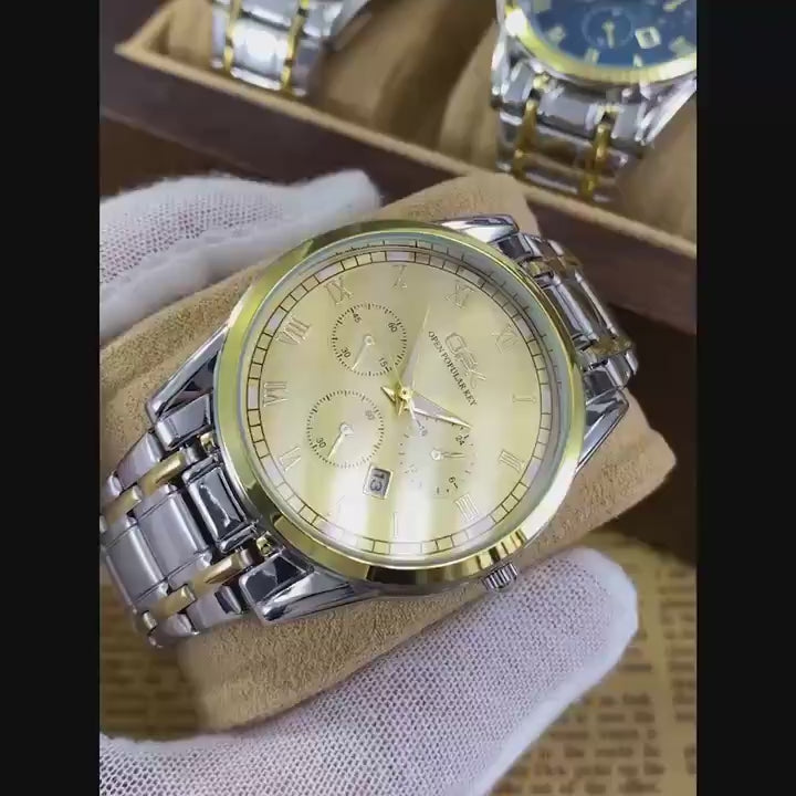 OPK 8119 Men's Quartz Watch, Multifunction Look, Stainless Steel, 3 ATM product video