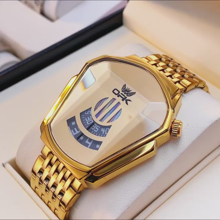 OPK 8172 Men's Quartz Watch with Geometric Time Display product video