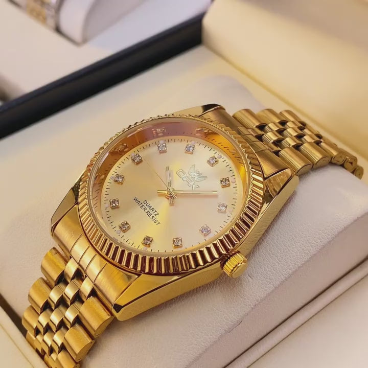 OPK 6027 Men's Quartz Watch in Gold and Two-Tone Look product video