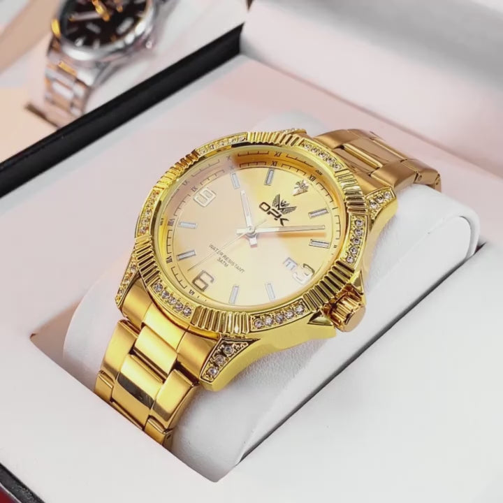 OPK 8184 Men's Quartz Watch with Rhinestone Bezel product video