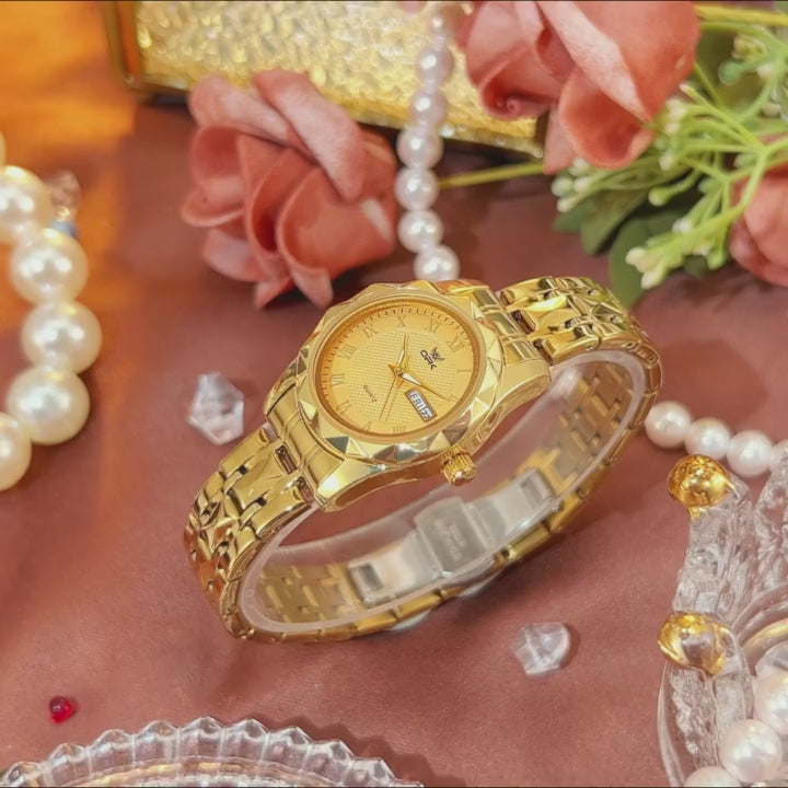 OPK 8166 Quartz Couple Watch Set for Men and Women product video