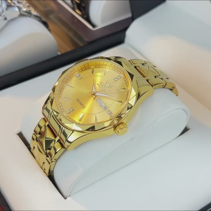 OPK 8151 Men's Quartz Watch with Day &amp; Date, Stainless Steel, 3 ATM product video
