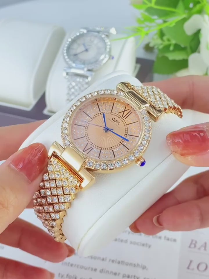 OPK 8618 Ladies' Quartz Watch with Rhinestone Embellishment product video