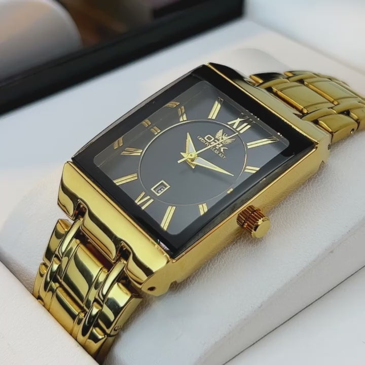 OPK 8156 Men's Quartz Watch, Rectangular, Stainless Steel, 3 ATM product video