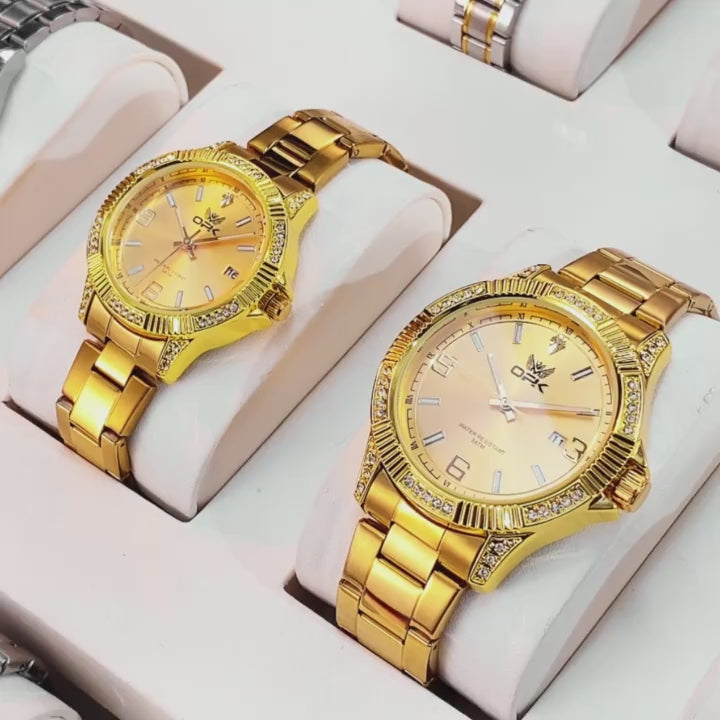OPK 8184 Partner Watches Set for Men and Women product video