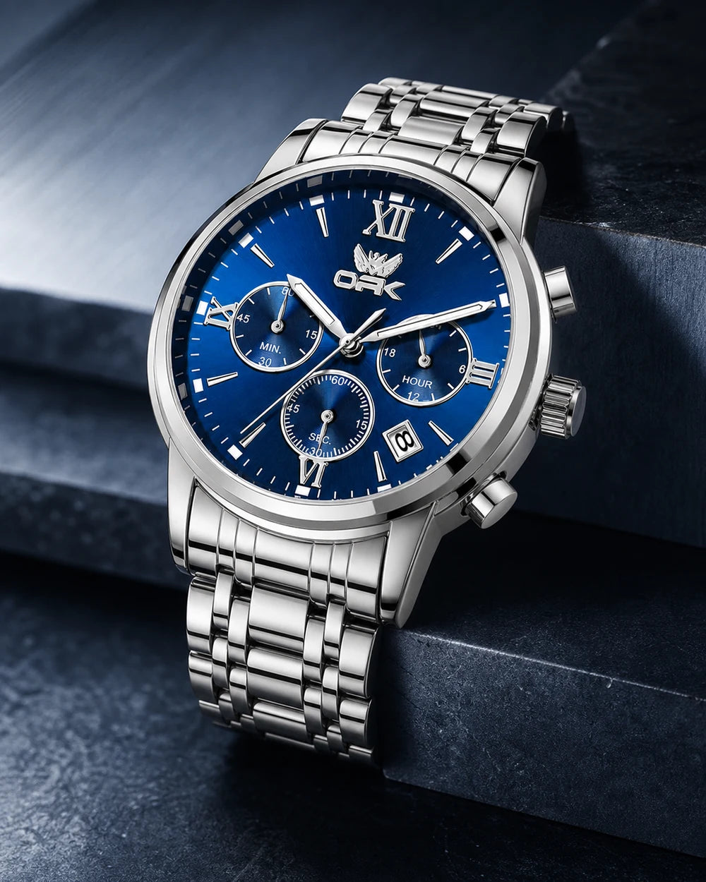 OPK 6047 Herren-Chronograph mit blauem Zifferblatt
